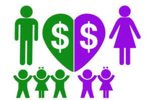 Blended family discussing asset protection